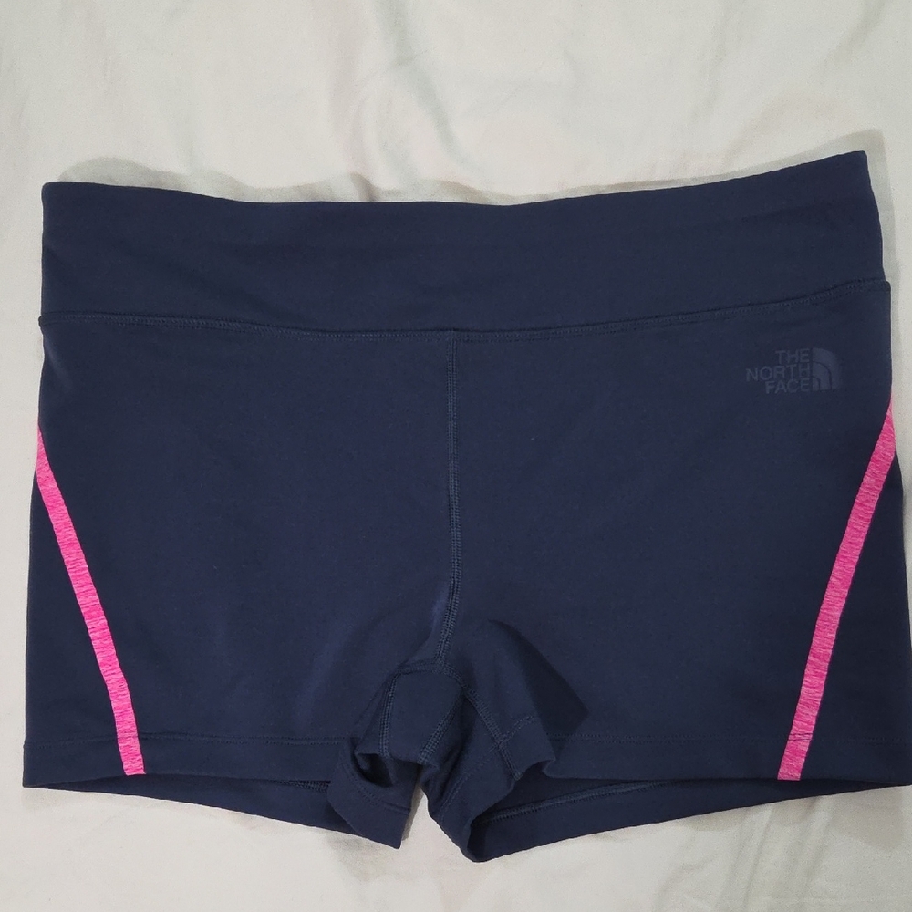 THE NORTH FACE, Women's Dark Blue Shorts with Pink Accents